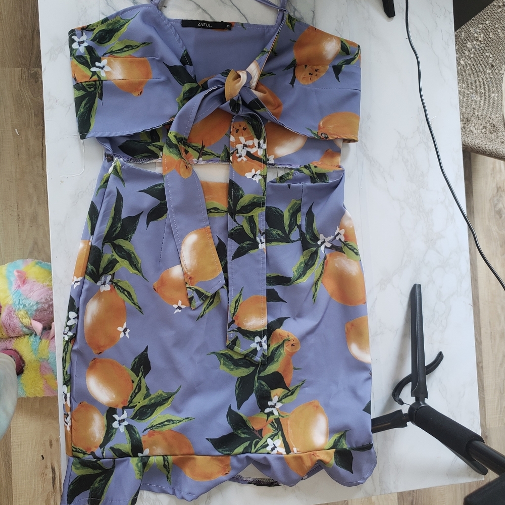 Zaful orange peak a boo dress